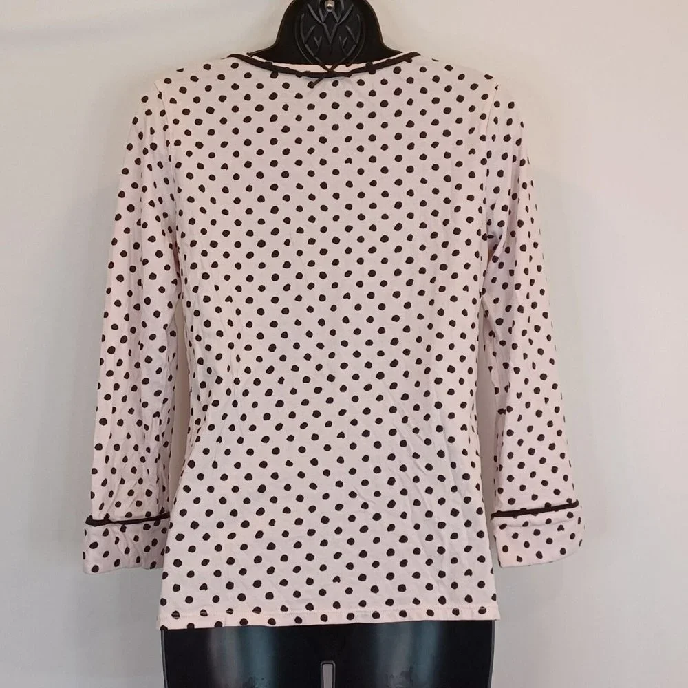 KATE SPADE Sz S Dream A Little Dream Polka Dot Pink Night T Pocket Casual Lounge - Picture 8 of 13
